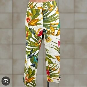 🌺Cache Multicolor Leaf Print Pants